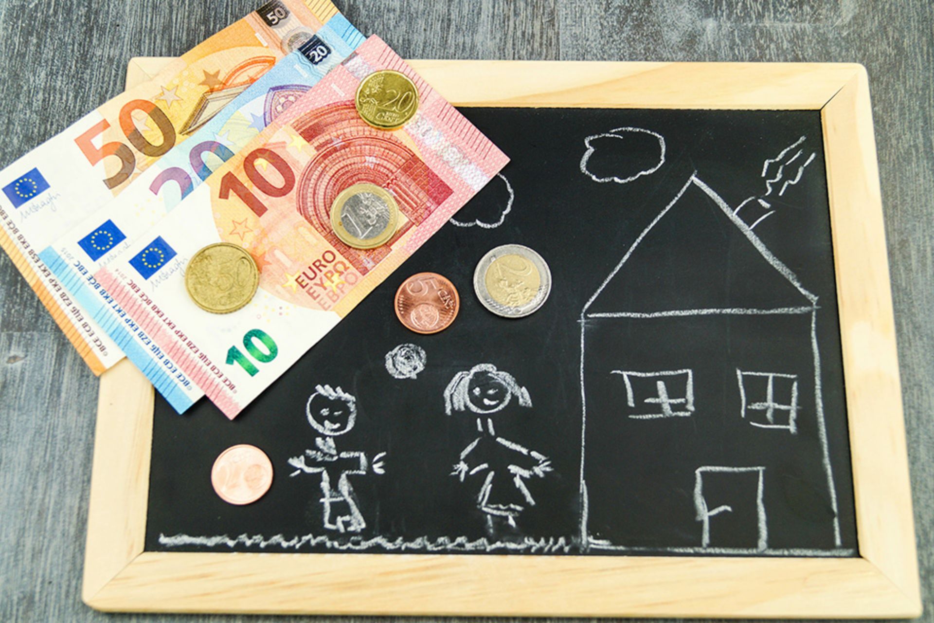 Kinderzeichnung und Geld